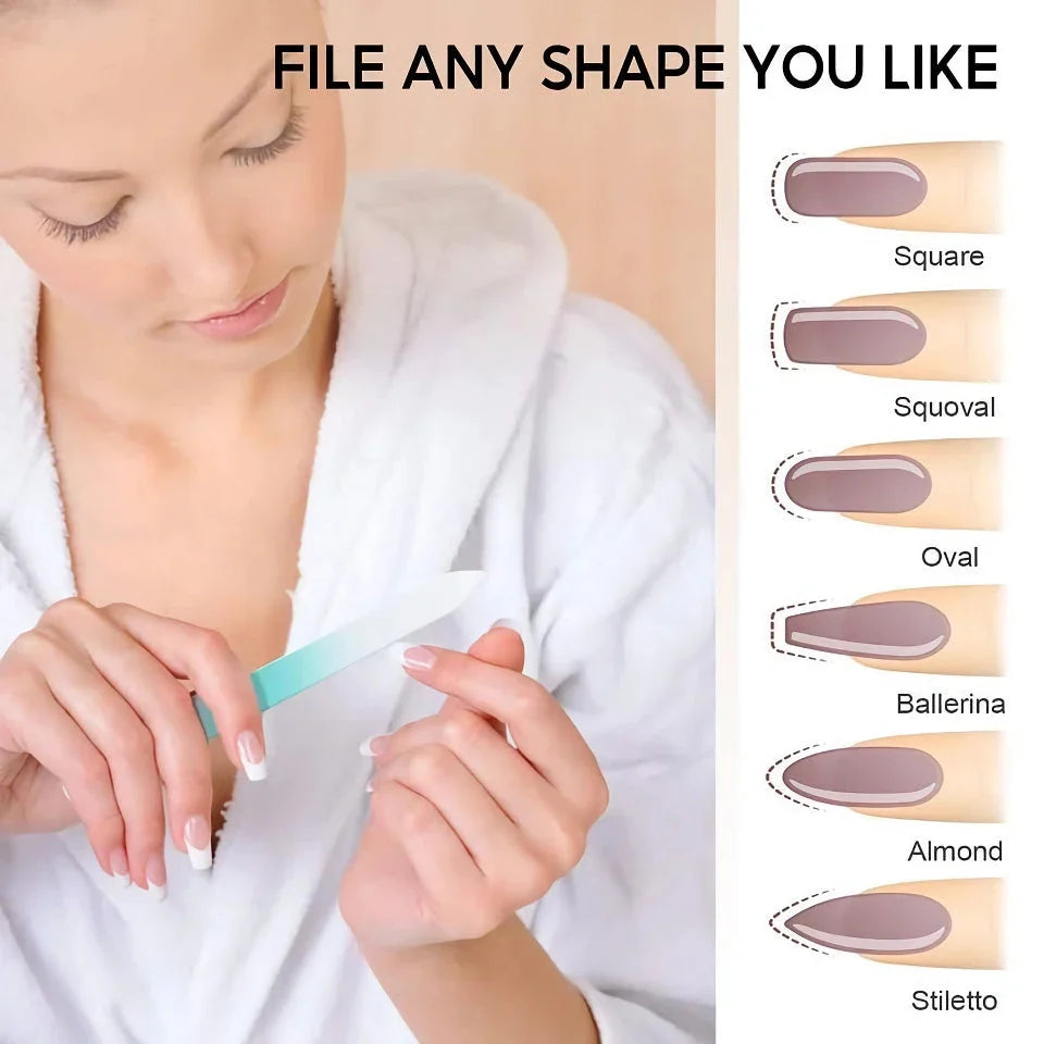 Premium British glass nail file with protective case for healthier, smoother nails