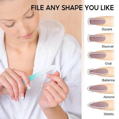 Premium British glass nail file with protective case for healthier, smoother nails