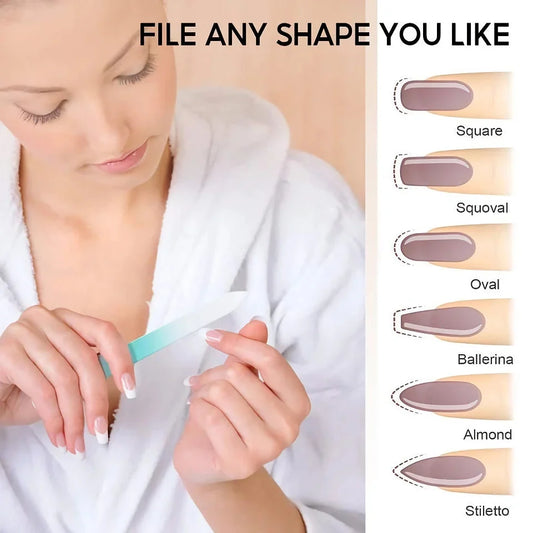 Premium British glass nail file with protective case for healthier, smoother nails