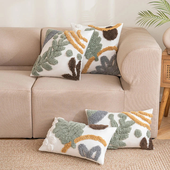 Elegant Boho Tufted Abstract Cushion Covers in Multicolor for Sofa and Bed