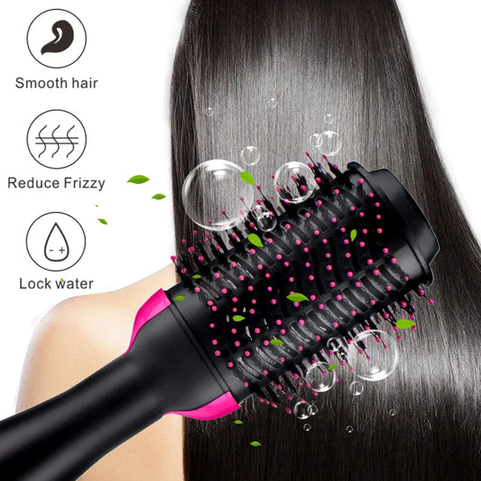 3-in-1 Hair Dryer and Volumizer Brush with Negative Ion Technology for Salon-Quality Styling at Home