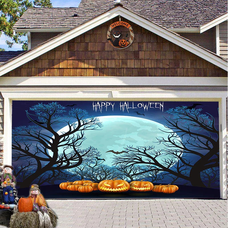 Decorative hanging cloth fabric with geometric abstraction pattern for Halloween party backdrop