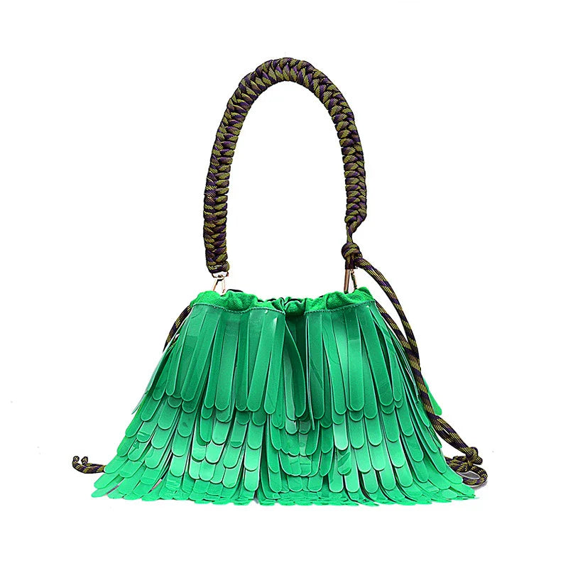 Premium PU leather shoulder messenger bag in a trendy jelly-like finish and vibrant hit-of-colour design