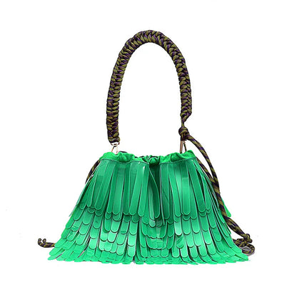 Premium PU leather shoulder messenger bag in a trendy jelly-like finish and vibrant hit-of-colour design