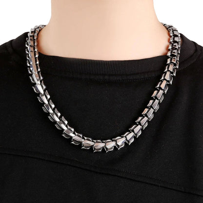 Titanium Steel Men's Necklace with Animal and Zodiac Designs in Steel, Black, and Gold Colors
