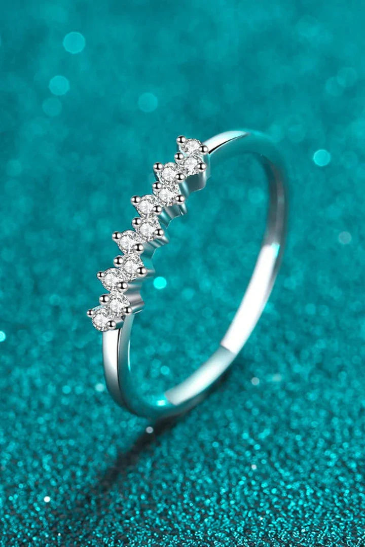 Elegant 925 sterling silver moissanite ring with minimalist design and sparkling moissanite stone