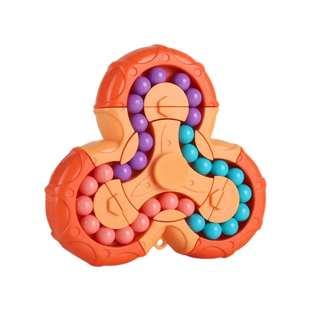 Colourful rotating puzzle cube designed to boost IQ, enhance concentration, and provide stress relief for children and adults.