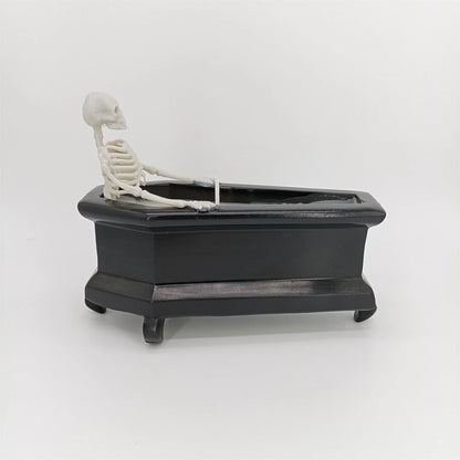 Meticulously crafted resin and wax Bubble Bath Skeleton Halloween decoration with enchanting details