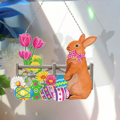 Premium PVC Easter bunny decorative hanging wall art for DIY diamond painting