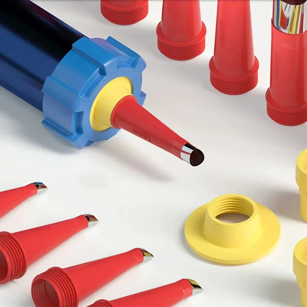 Premium Stainless Steel Caulk Nozzle Applicator Set with a variety of nozzle sizes for home DIY and renovation projects