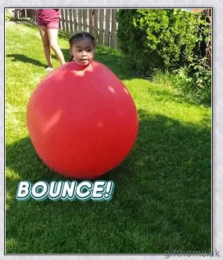 A giant inflatable balloon costume suitable for people of all sizes, providing hours of hilarious bouncing and jumping fun.