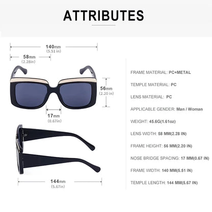 Premium oversized square sunglasses with polycarbonate frames and UV400 protective lenses