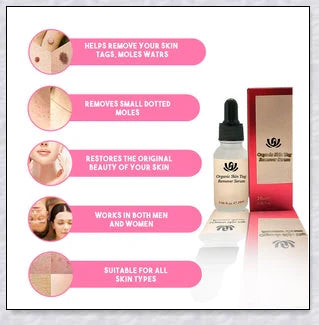 Premium organic skin tag removal serum with natural botanical ingredients for effective, gentle skin rejuvenation