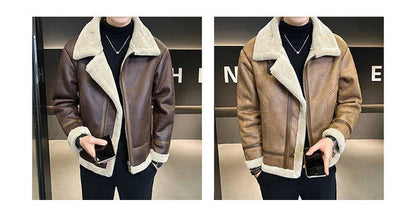 Premium leather motorcycle jacket with fleece lining, designed for the discerning British biker