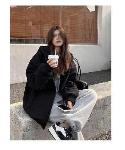 Luxurious hooded cardigan sweater for women in white grey and black colours