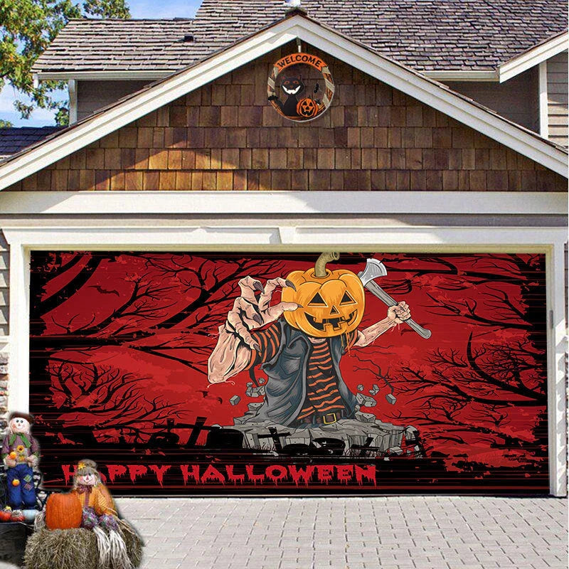 Decorative hanging cloth fabric with geometric abstraction pattern for Halloween party backdrop