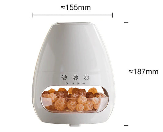 Stylish aroma diffuser with elegant design options, including white, light wood grain, marble pattern, and dark wood grain finishes