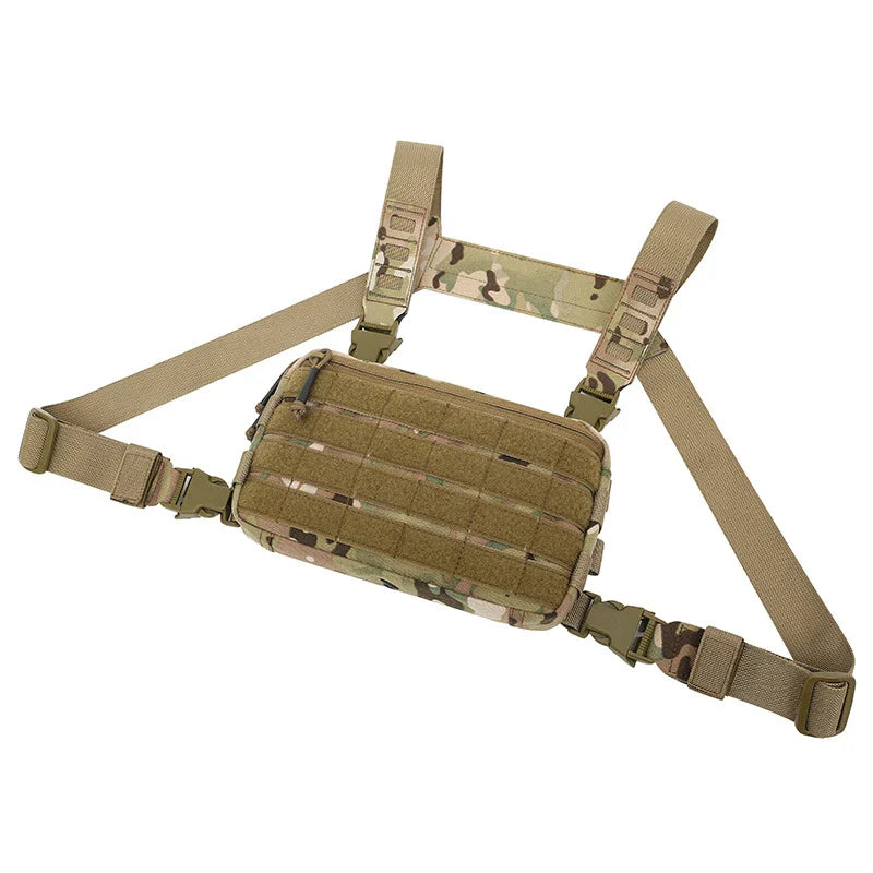 Premium Camouflage Tactical Vest with double shoulder straps, spacious capacity, and versatile camouflage patterns for outdoor adventures