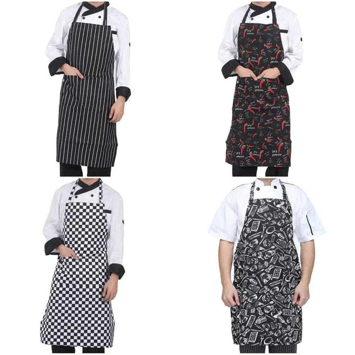 Premium adjustable chef's apron with pockets for men, made of high-quality polyester fabric in a variety of colours