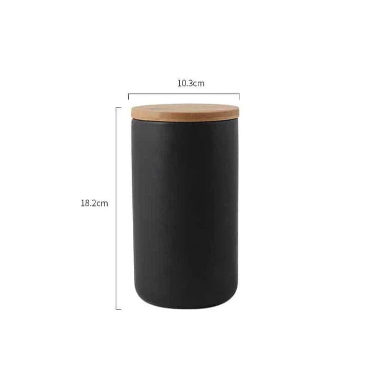 Elegant ceramic storage jars with airtight lids, available in small, medium, and large sizes for versatile kitchen organisation.