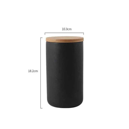 Elegant ceramic storage jars with airtight lids, available in small, medium, and large sizes for versatile kitchen organisation.