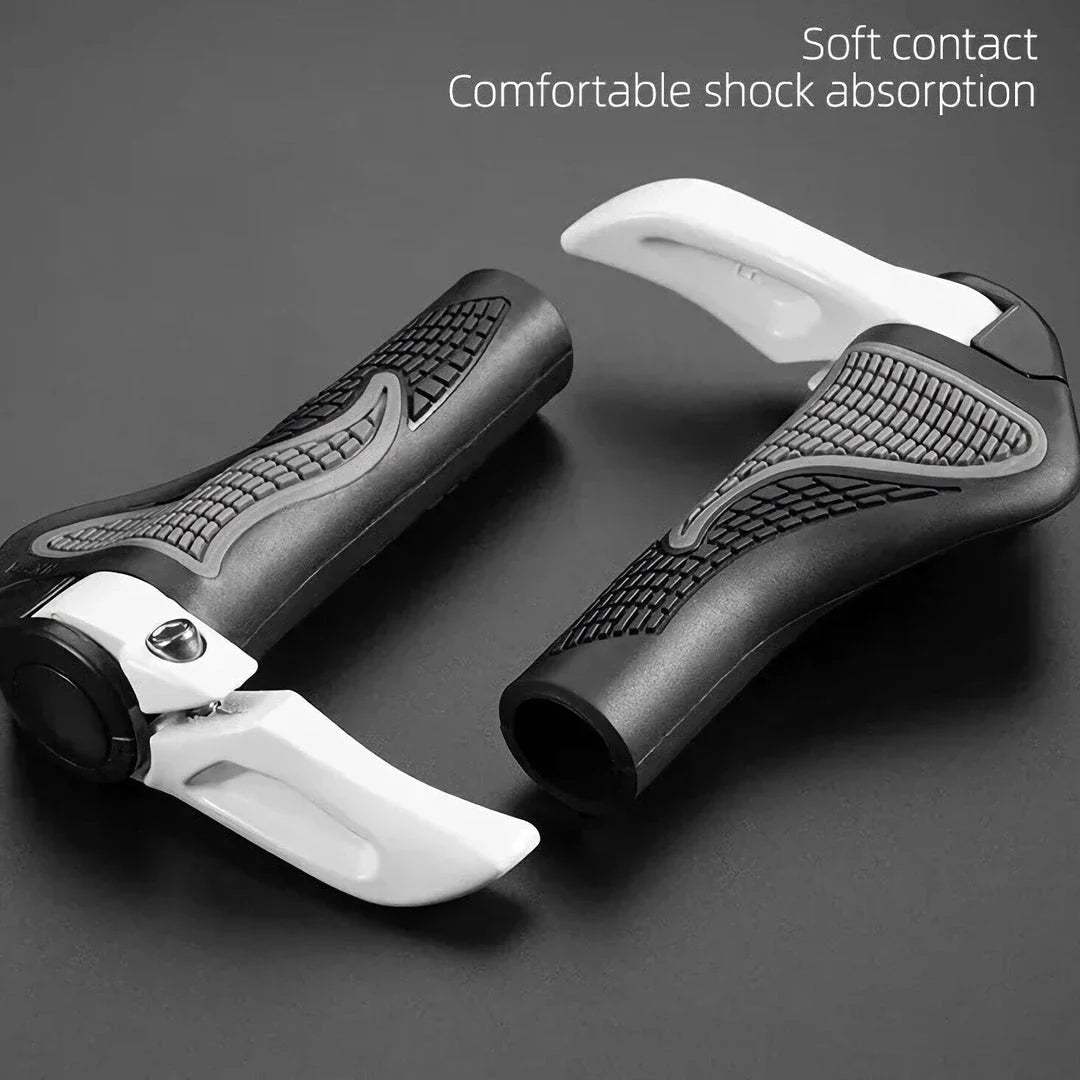 Premium black mountain bike sheep horn grips with adjustable vice handlebar and shock-proof design