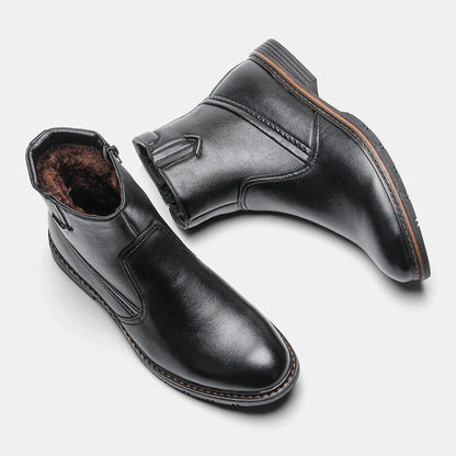 Retro Classic Leather Boots with Pointed Toe Design, Antiskid Sole, and Handsome Sewing Details