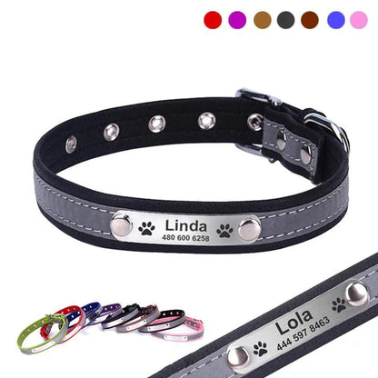Premium Personalized Reflective Dog Collar in various colours and sizes, designed to enhance your canine's safety and style