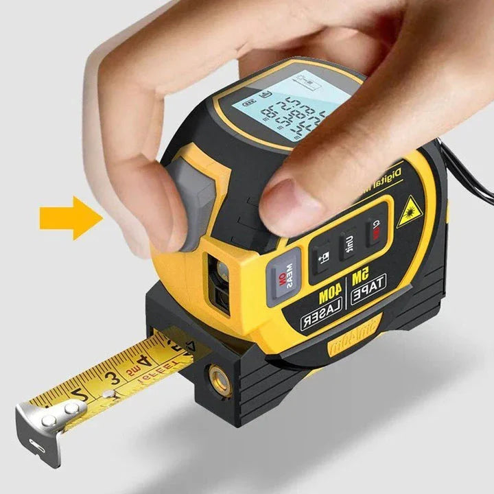 Premium Laser Distance Meter with 5m Tape Measure and Cross-Marking Functionality