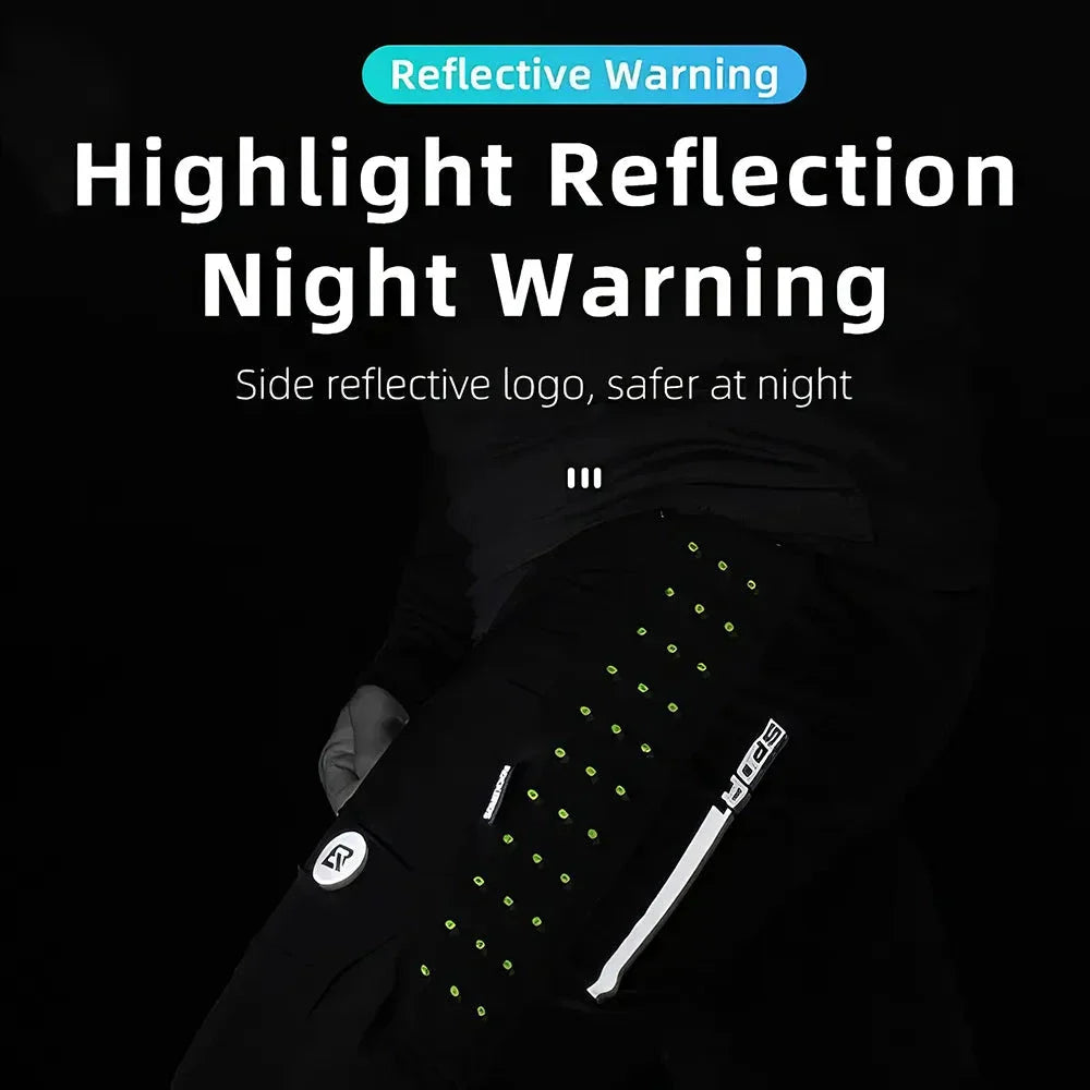 Premium performance sports shorts in dark blue colour, featuring reflective details for enhanced visibility during workouts