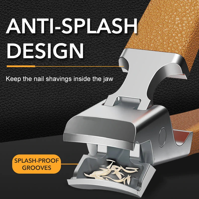 Premium stainless steel nail clippers with anti-splash design for effortless trimming of thick, tough toenails