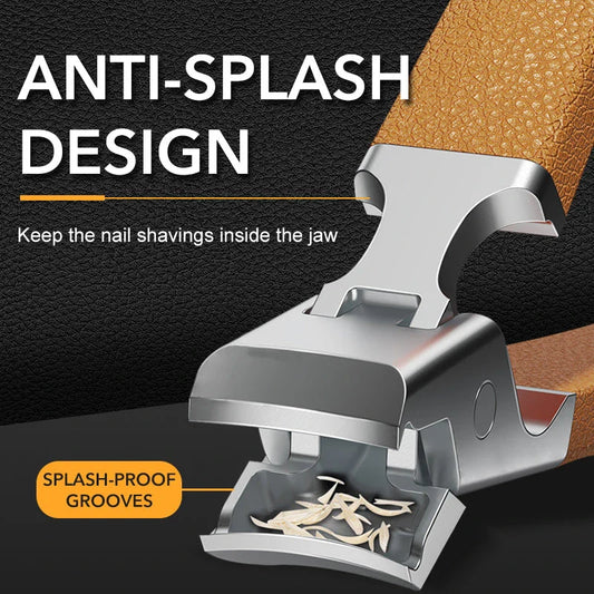 Premium stainless steel nail clippers with anti-splash design for effortless trimming of thick, tough toenails