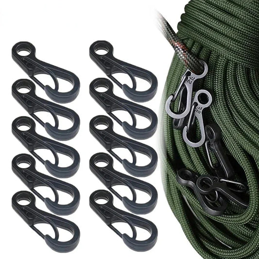 Premium 10-pack of Mini Spring Backpack Clasps made from durable aluminium alloy for secure outdoor and everyday use
