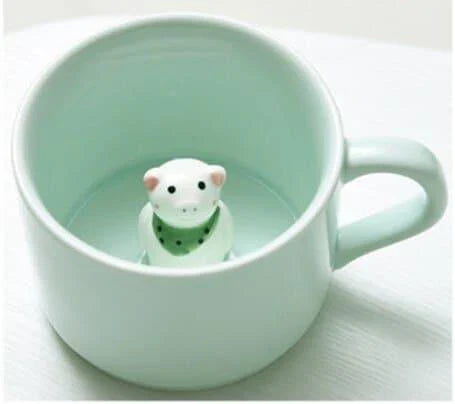Charming 3D cat-shaped ceramic coffee mug with a whimsical design and generous 220ml capacity