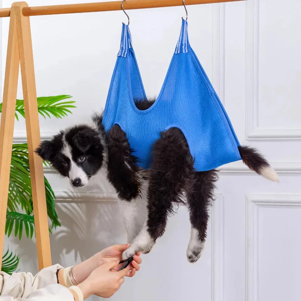 Premium Cat & Dog Grooming Hammock in various colours, designed for stress-free pampering and comfortable pet grooming
