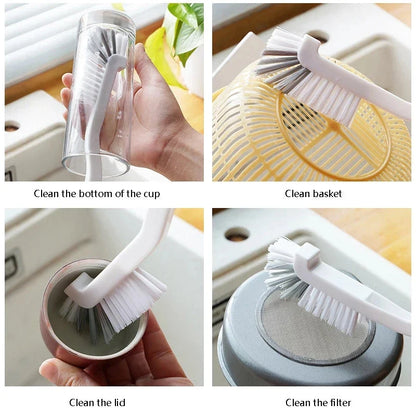Premium 360° rotating bottle and tube cleaning brush with long handle for easy access to narrow spaces
