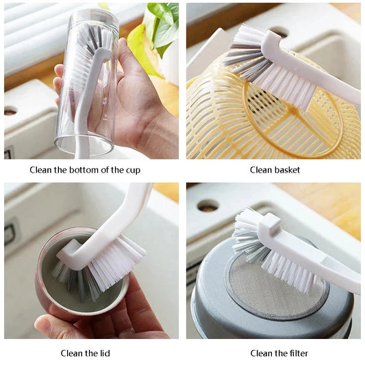 Premium 360° rotating bottle and tube cleaning brush with long handle for easy access to narrow spaces