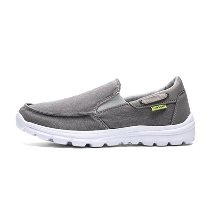 Premium denim canvas casual trainers with extra-wide fit and flexible, lightweight construction