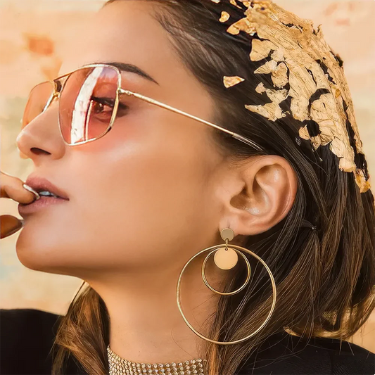 Trendy metal square frame sunglasses with vibrant yellow lenses and red gradient for a bold, modern look