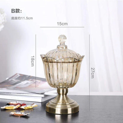 Elegant Nordic-style crystal glass storage pot with minimalist design for organizing kitchen or living space