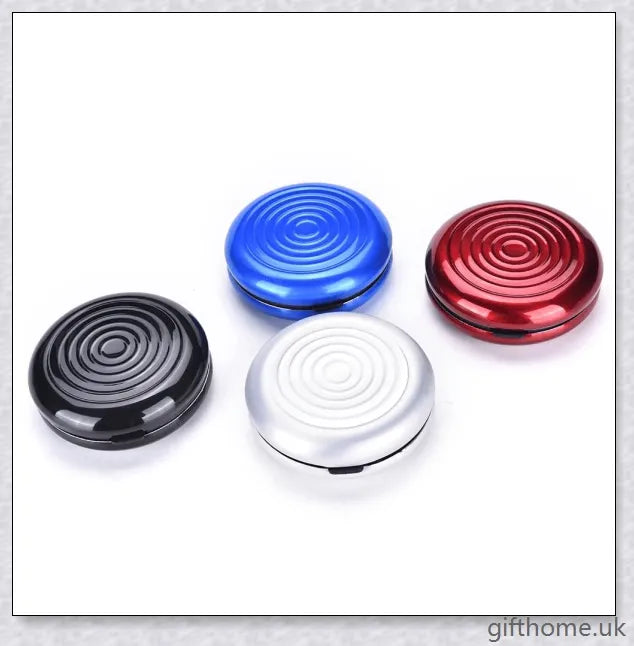 Compact and durable pocket coin dispenser with seven slots for organising Euros, Dollars and other coins