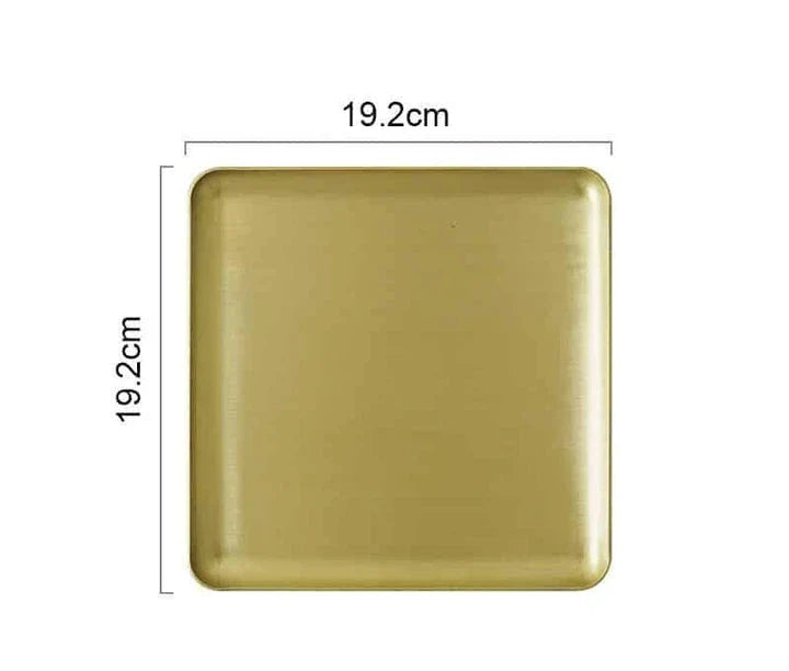 Elegant brushed metal rectangular storage tray with a premium finish and versatile design