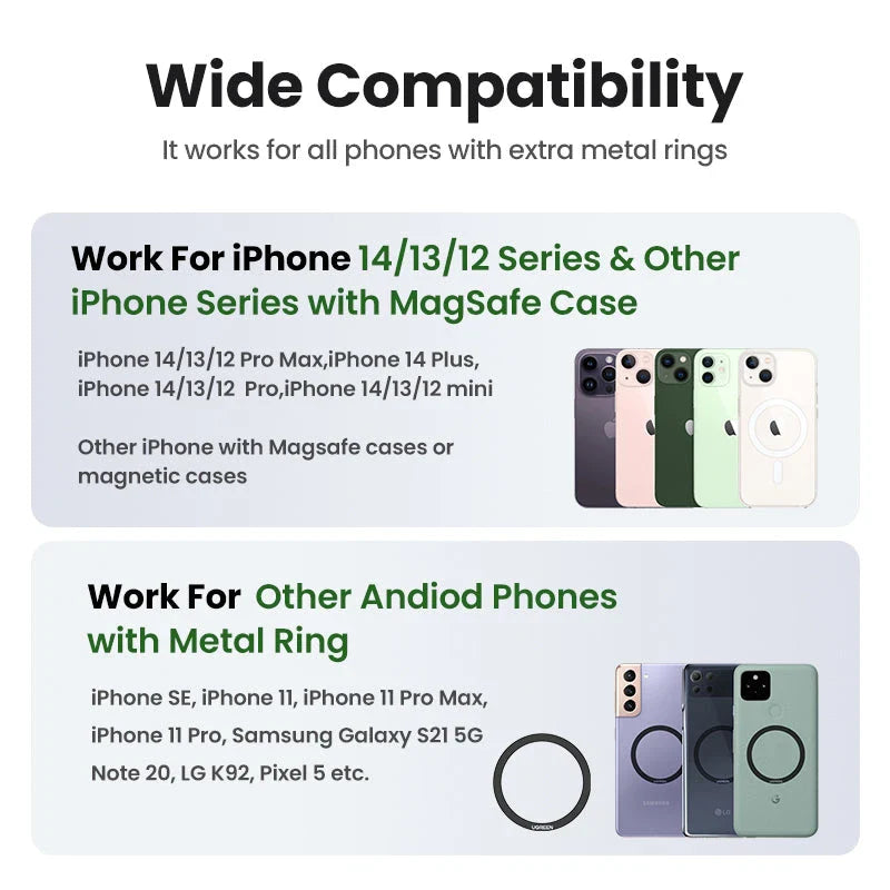 Magnetic phone holder with adjustable stand and 360-degree rotation for hands-free convenience