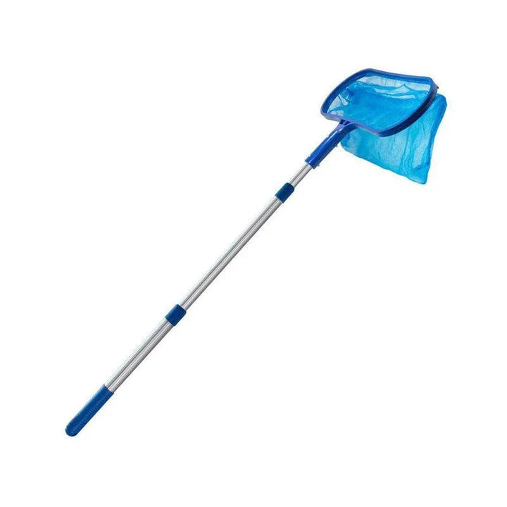 Premium Leaf Rake with Telescopic Pole for Effortless Pool Cleaning - Durable Aluminium Construction, Deep Bag Skimmer Net, Adjustable Reach