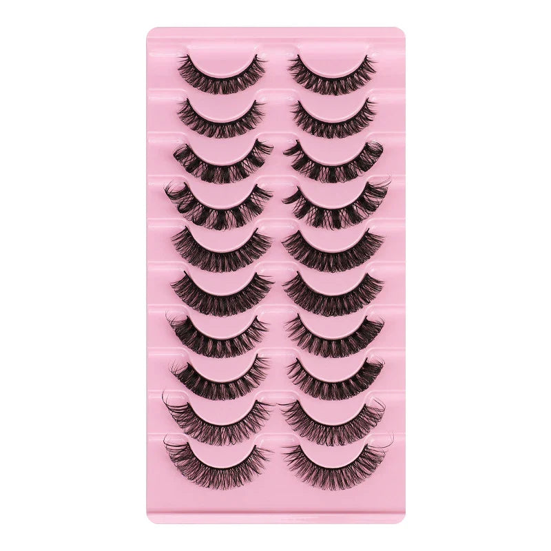Premium synthetic false eyelashes with a sophisticated DD curve design and thick, volumised appearance for a captivating eye transformation