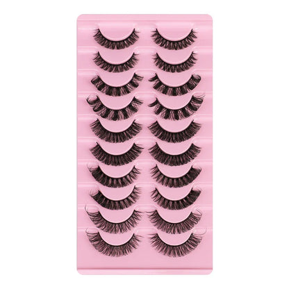 Premium synthetic false eyelashes with a sophisticated DD curve design and thick, volumised appearance for a captivating eye transformation