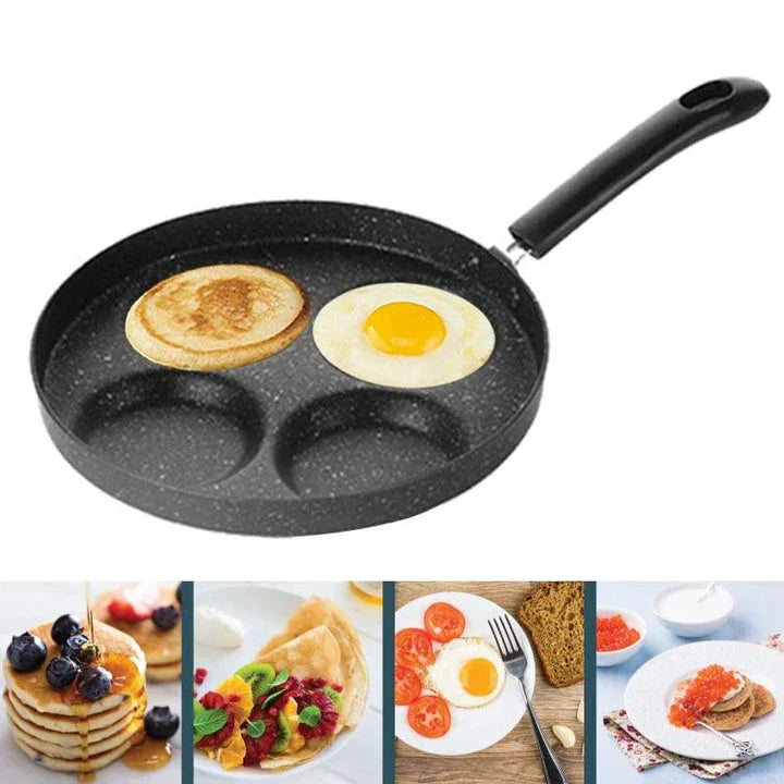 Premium 4-in-1 non-stick frying pan set made of durable aluminium alloy with ergonomic handles and a versatile 4-pan design for efficient multi-dish cooking.