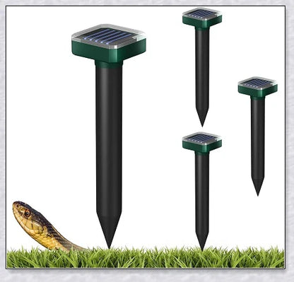 Premium solar-powered snake repellent device with ultrasonic waves for effective pest deterrence in UK gardens