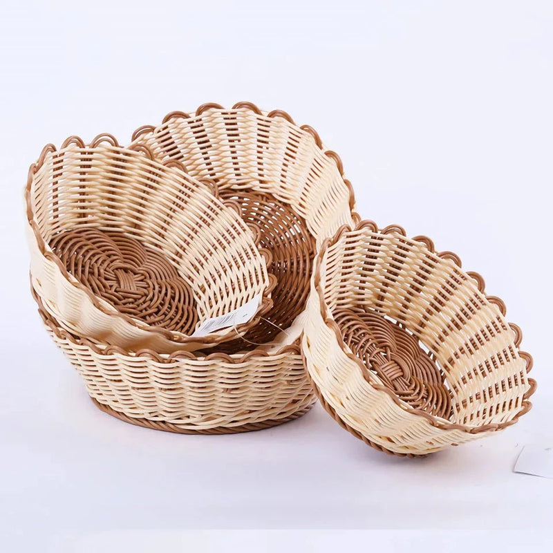 GiftHome UK Elegant Handwoven Fruit & Vegetable Storage Basket - Dustproof & Eco-Friendly