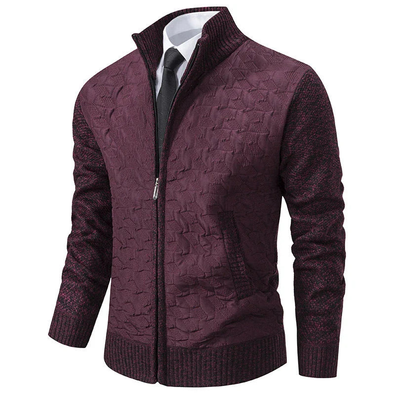 Premium slim-fit jacket with stand collar in a range of classic colours, made from high-quality chenille fabric for exceptional warmth and comfort.